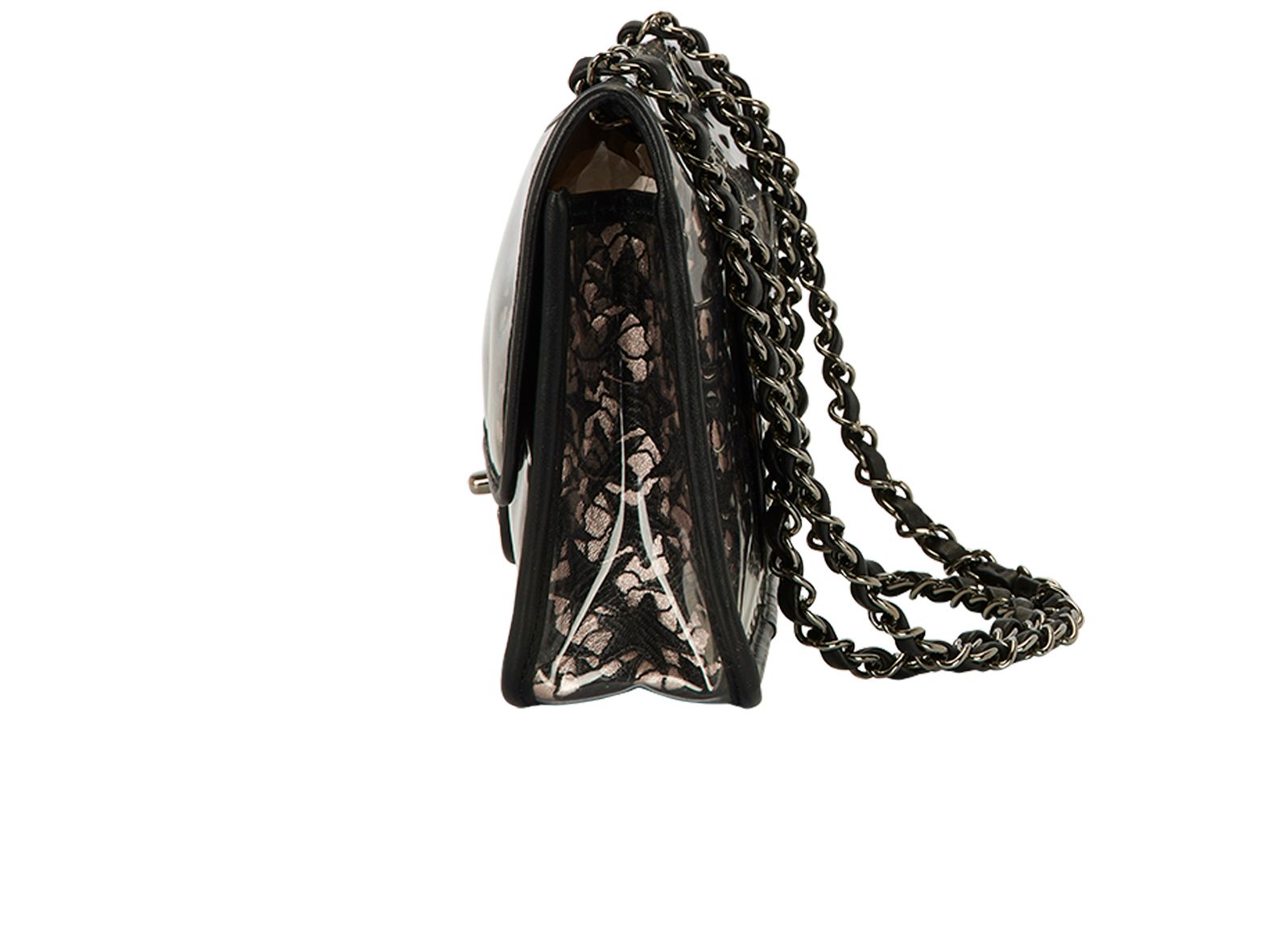 Chanel CC Single Flap Star, &pound;2,200, Handbags, Black/Pink, Lambskin Leather/PVC, Bottom view